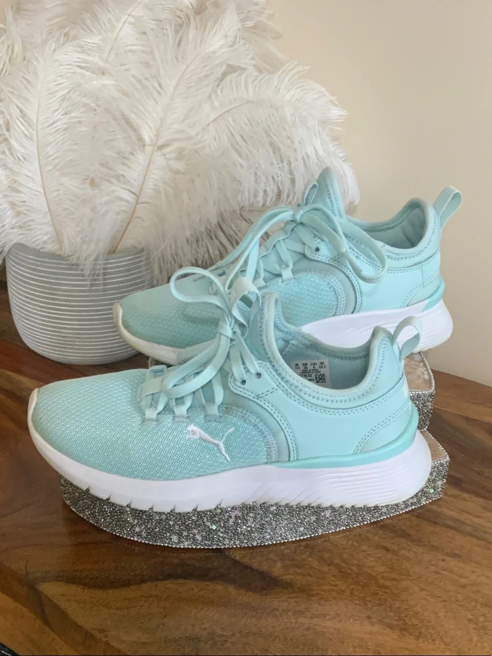 Puma Minty Aqua Lace-Up Sneakers